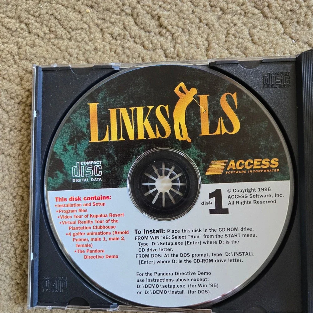 Links LS Arnold Palmer at Latrobe Country Club PC Game 3-Disc Set 1996 Access
